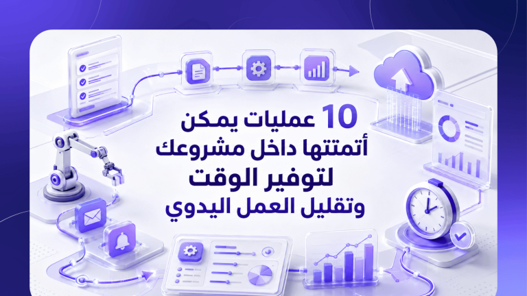 10 عمليات يمكن أتمتتها داخل مشروعك لتوفير الوقت وتقليل العمل اليدوي
