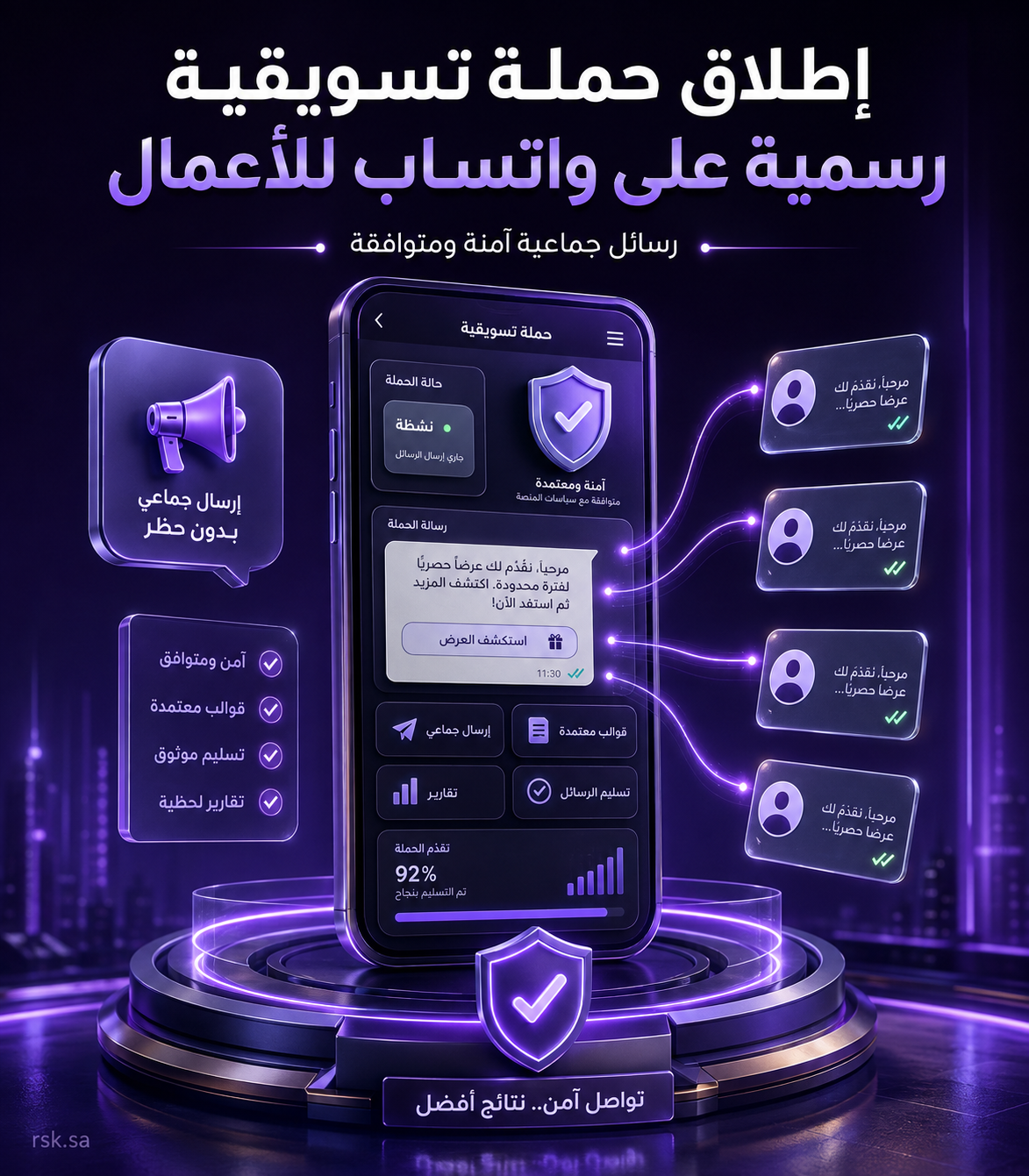 إطلاق حملة تسويقية رسمية على واتساب للأعمال (رسائل جماعية بدون حظر)