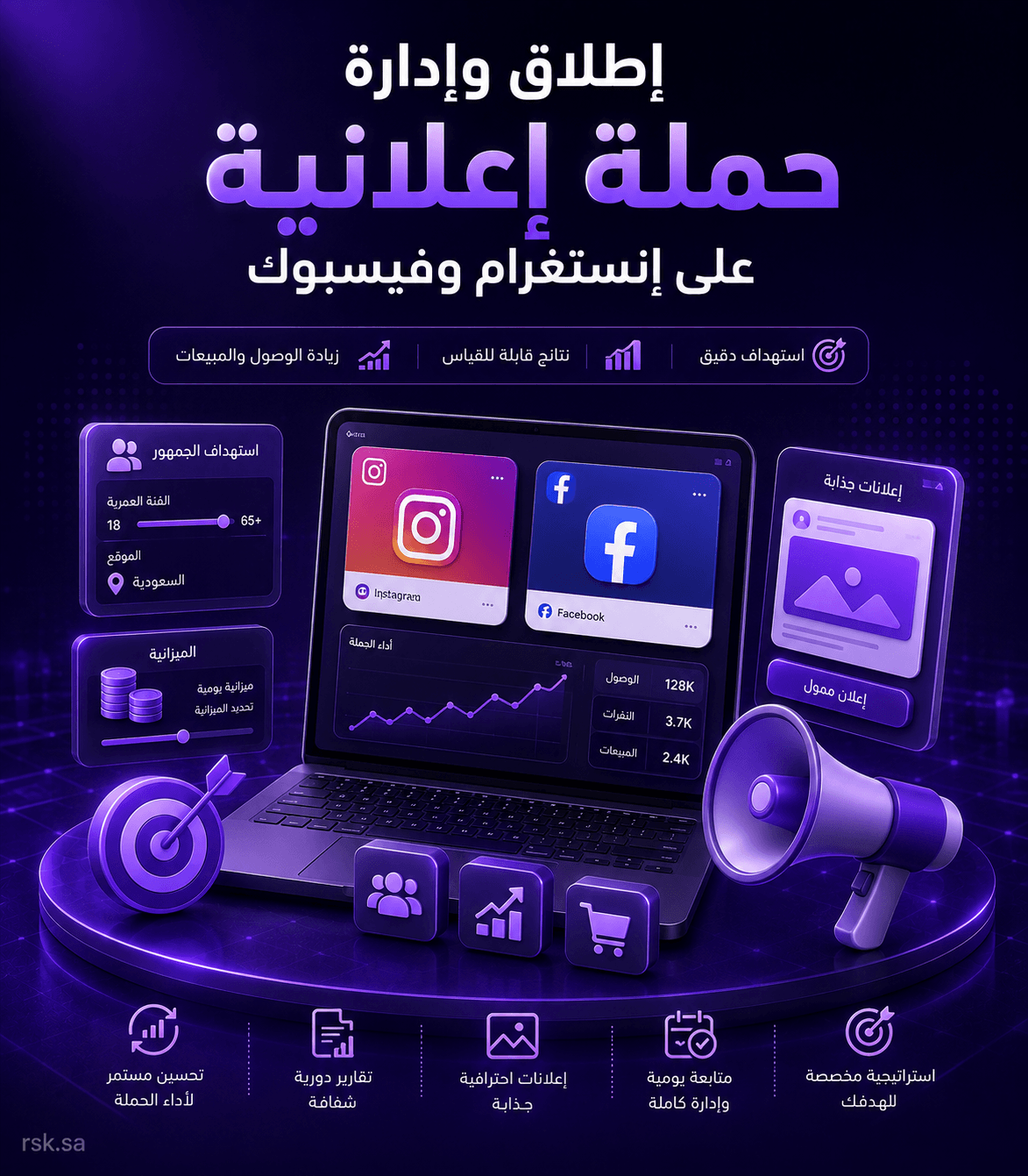 إطلاق وإدارة حملة إعلانية على إنستغرام وفيسبوك