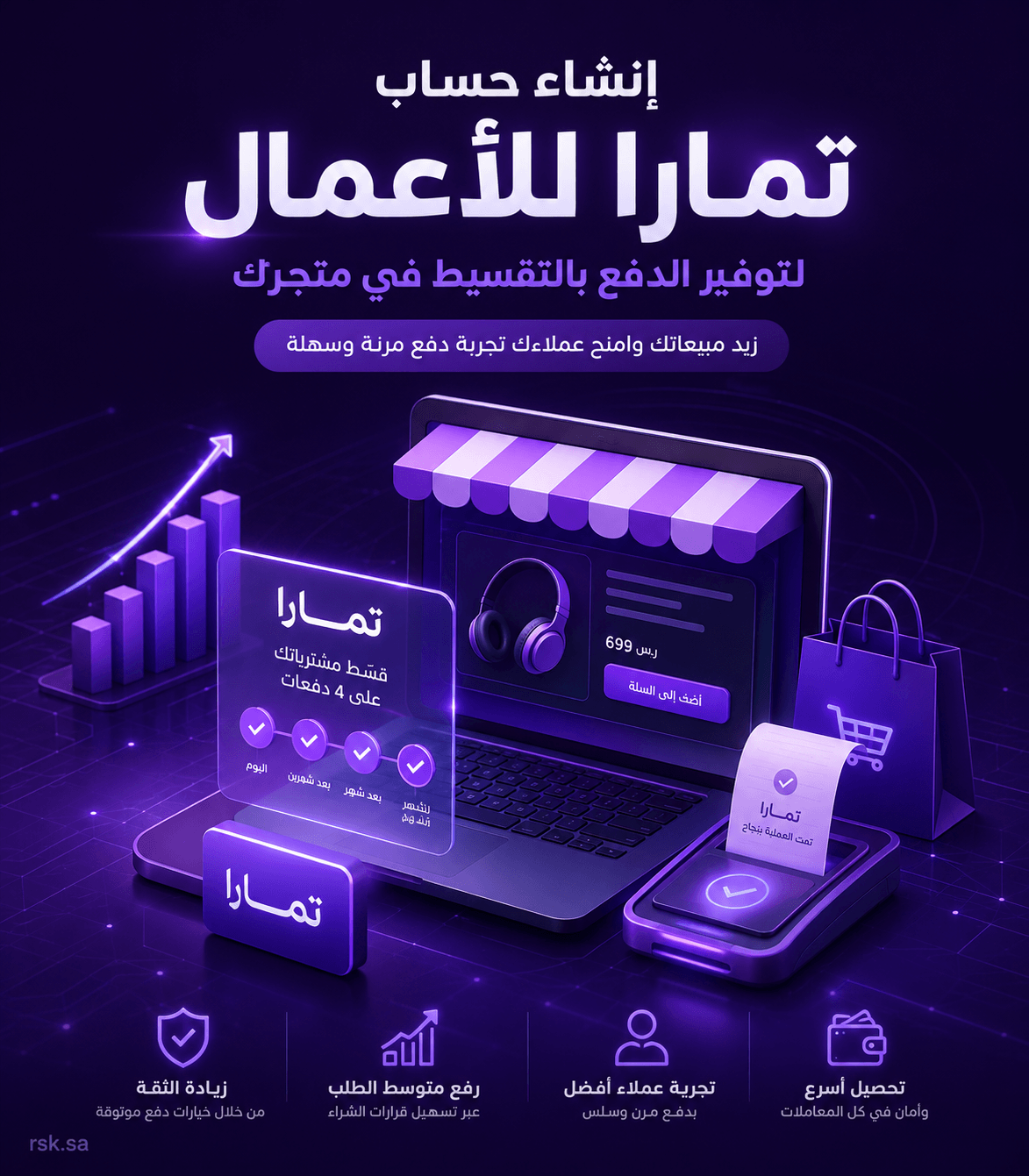إنشاء حساب تمارا للأعمال لتوفير الدفع بالتقسيط في متجرك