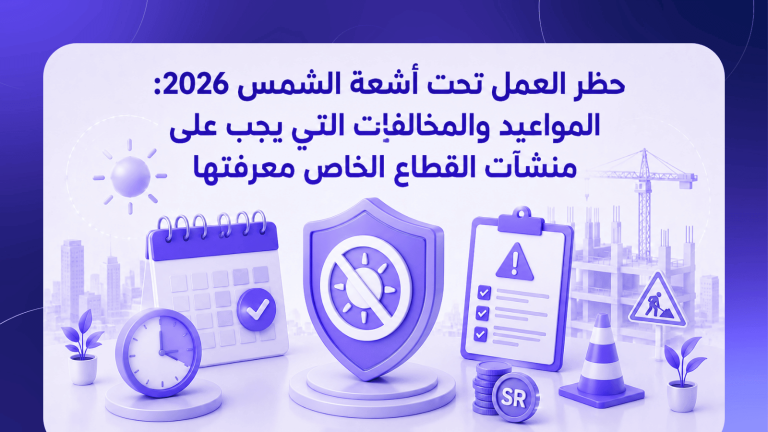 حظر العمل تحت أشعة الشمس 2026: المواعيد والمخالفات التي يجب على منشآت القطاع الخاص معرفتها